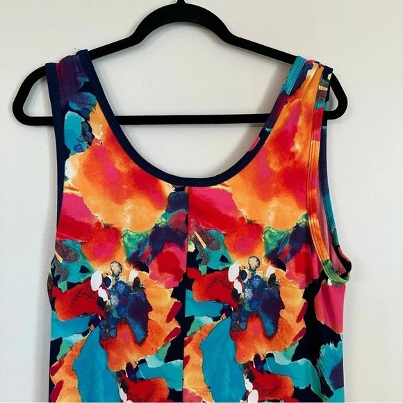 Avenue Women's Multicolor Floral & Navy Blue Block Sleeveless Maxi Size 18/20 - Picture 7 of 8